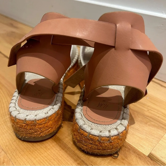 H&M Paris theme orange and white espadrille sandals 38 - Picture 7 of 11